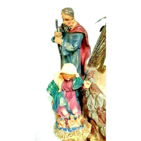 Vintage Nativity Scene Basket Christmas Baby Jesus Mary Joseph Holiday Decor 9” - Picture 4 of 8